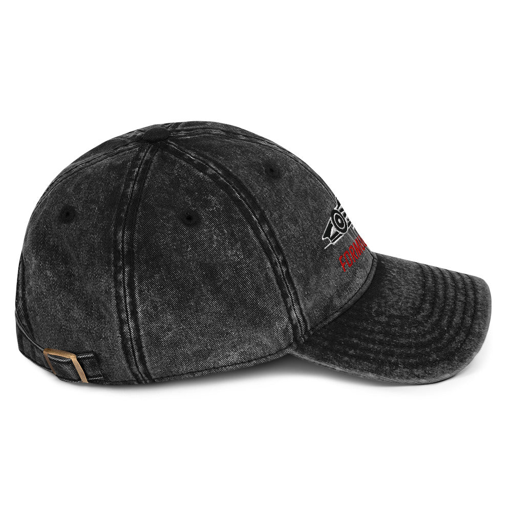 [Black] Right Side — FPUSA Side View Vintage Twill Cap