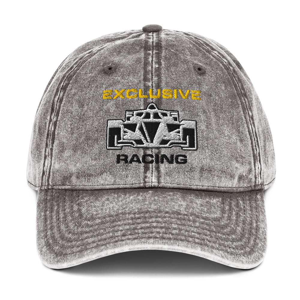 [Charcoal Grey] Front — EXR F-Car Front Vintage Twill Cap