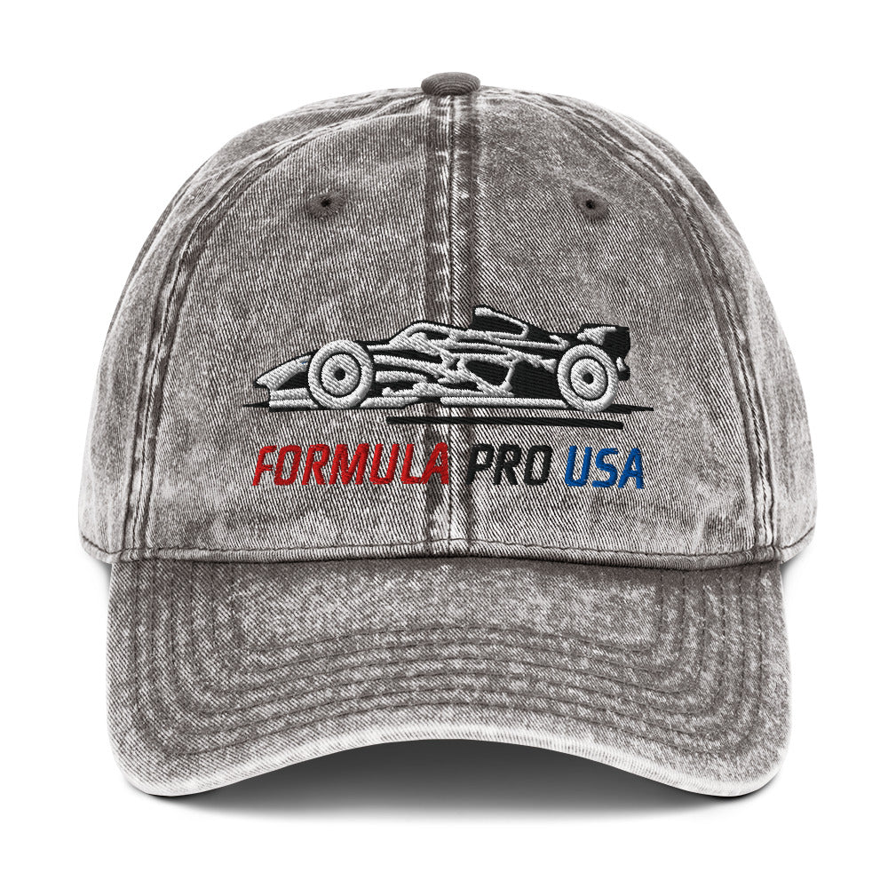 [Charcoal Grey] Front — FPUSA Side View Vintage Twill Cap
