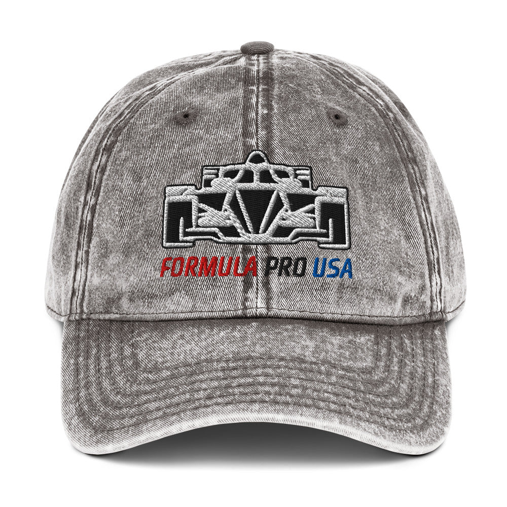 [Charcoal Grey] Front — FPUSA Front View Vintage Twill Cap