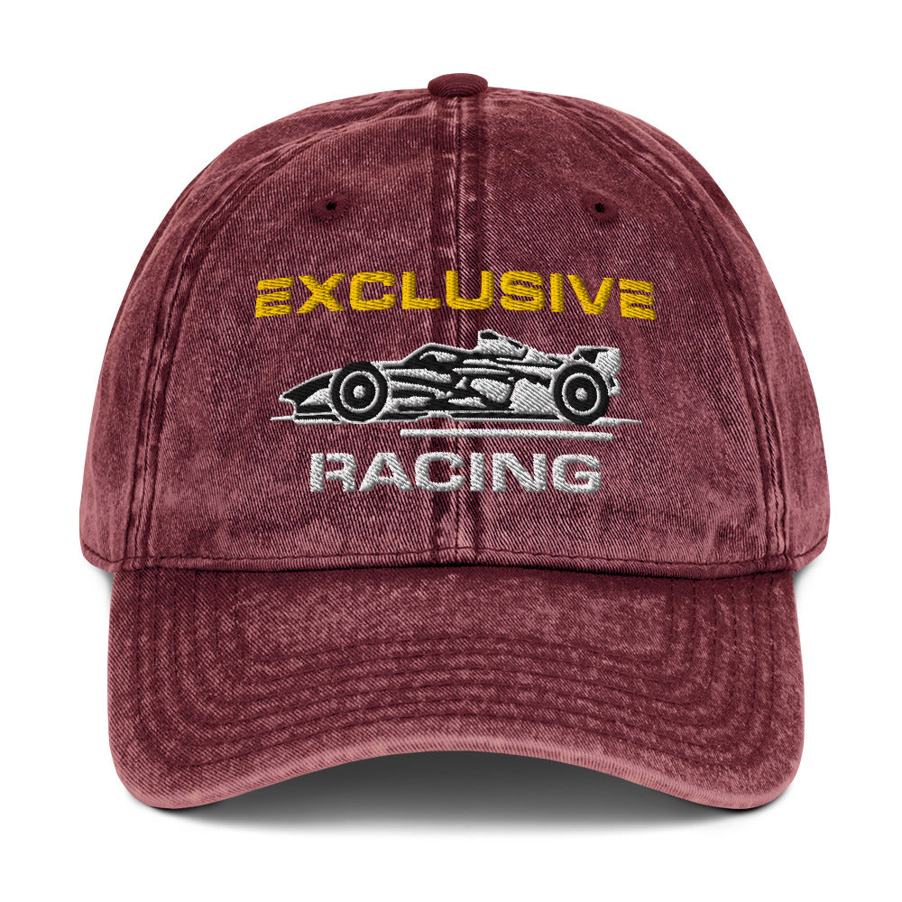 [Maroon] Front — EXR F-Car Side Vintage Twill Cap