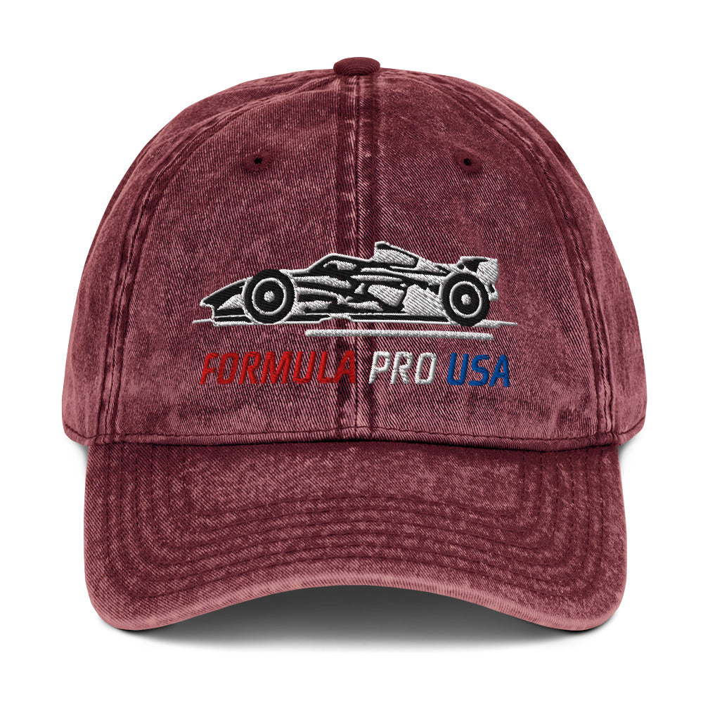 [Maroon] Front — FPUSA Side View Vintage Twill Cap
