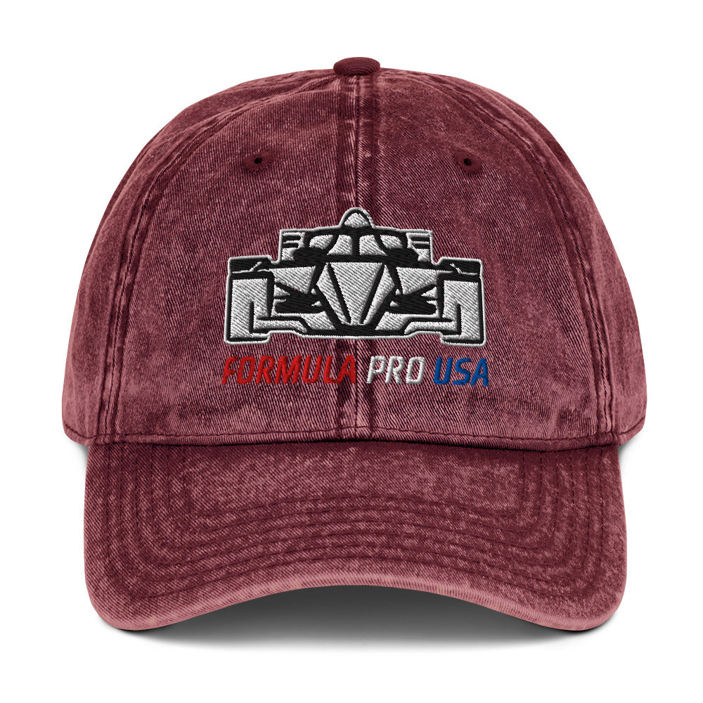 [Maroon] Front — FPUSA Front View Vintage Twill Cap