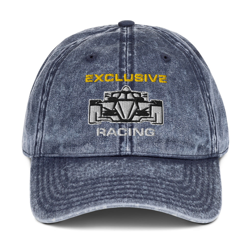 [Navy] Front — EXR F-Car Front Vintage Twill Cap