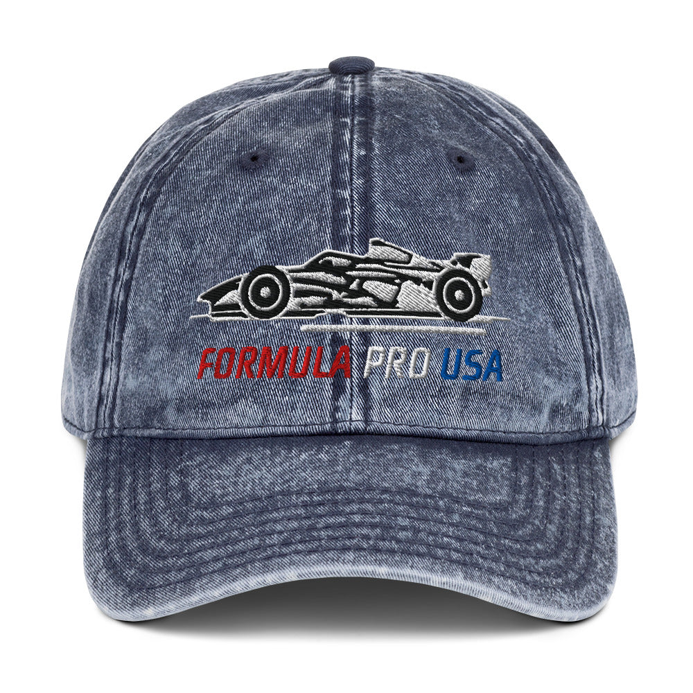 [Navy] Front — FPUSA Side View Vintage Twill Cap