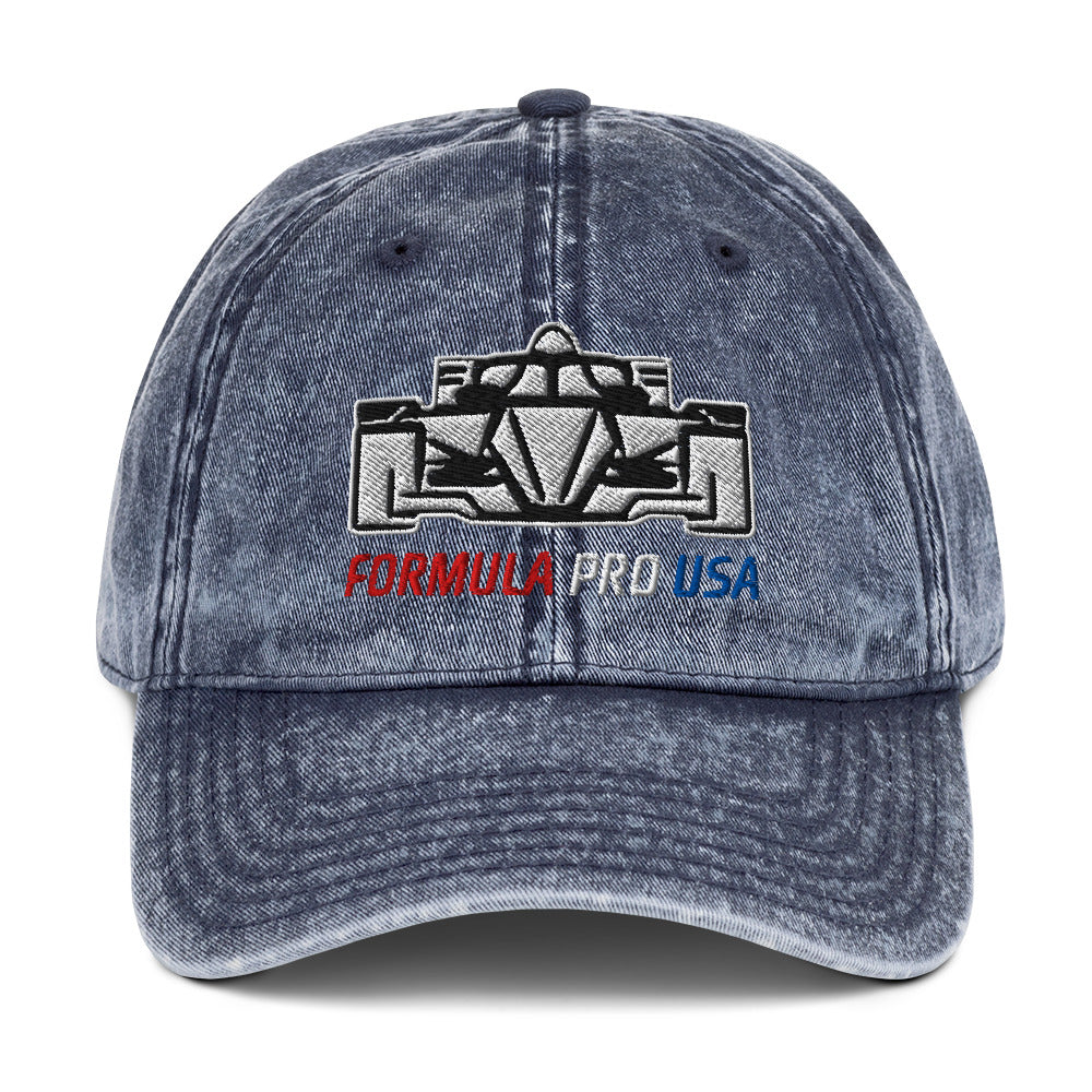 [Navy] Front — FPUSA Front View Vintage Twill Cap