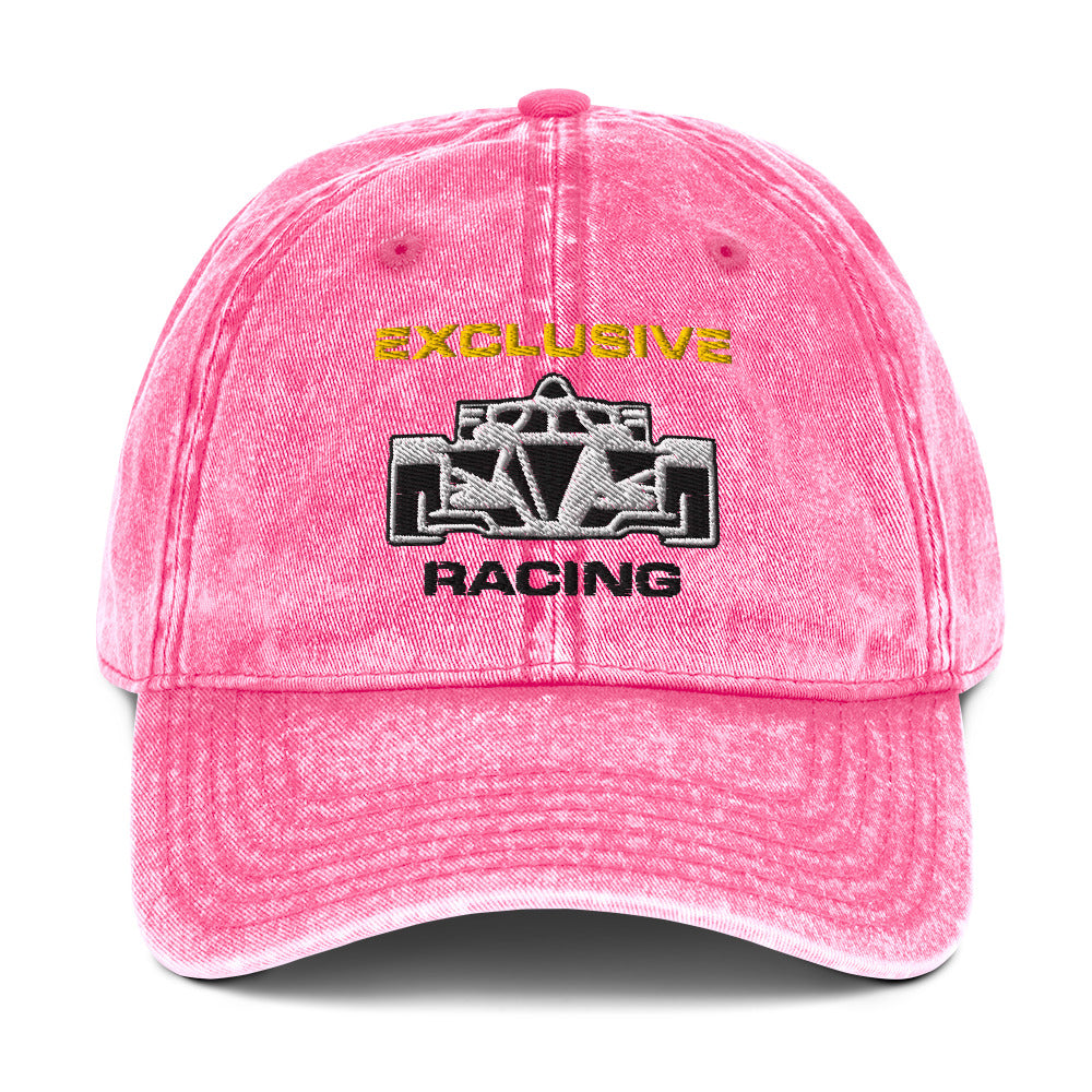 [Pink] Front — EXR F-Car Front Vintage Twill Cap