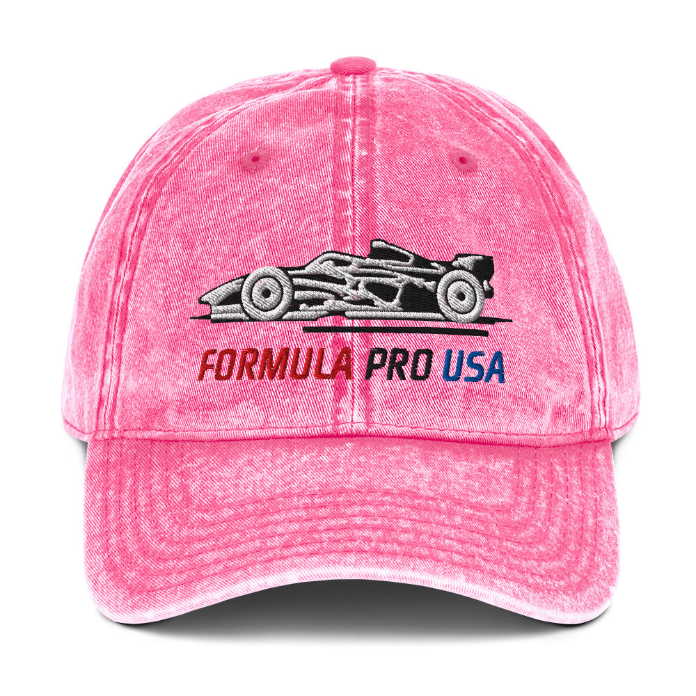 [Pink] Front — FPUSA Side View Vintage Twill Cap