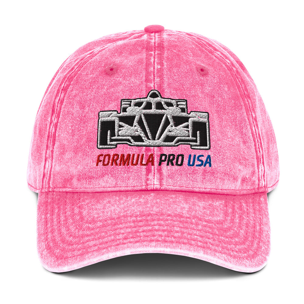 [Pink] Front — FPUSA Front View Vintage Twill Cap