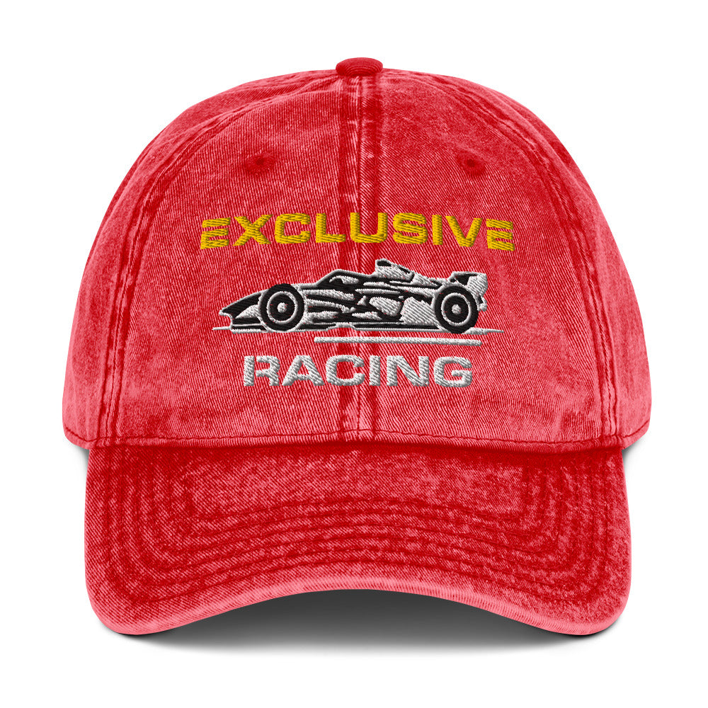 [Red] Front — EXR F-Car Side Vintage Twill Cap