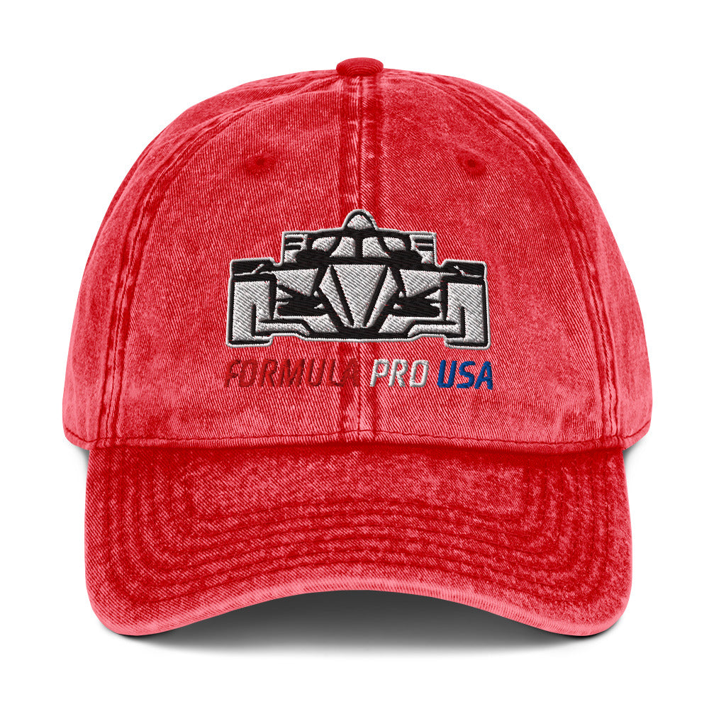 [Red] Front — FPUSA Front View Vintage Twill Cap