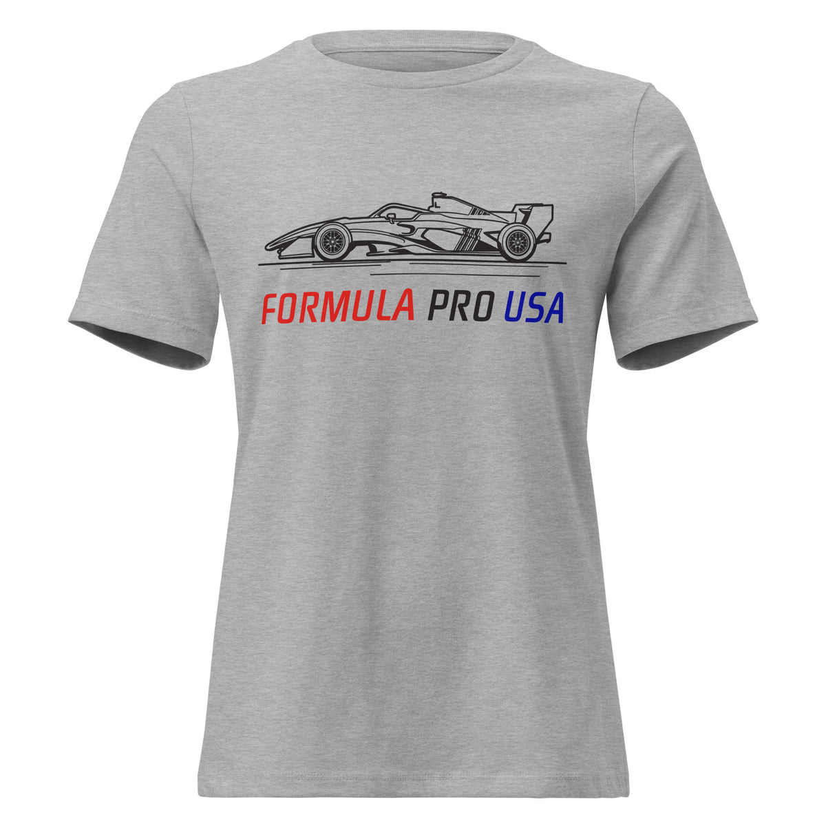 [Athletic Heather] Front — FPUSA Side View Tee — Women's