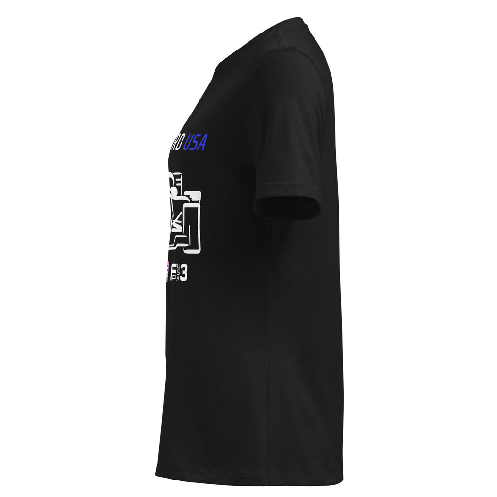 [Black] Left — FPUSA All Classes Front View Tee — Women's