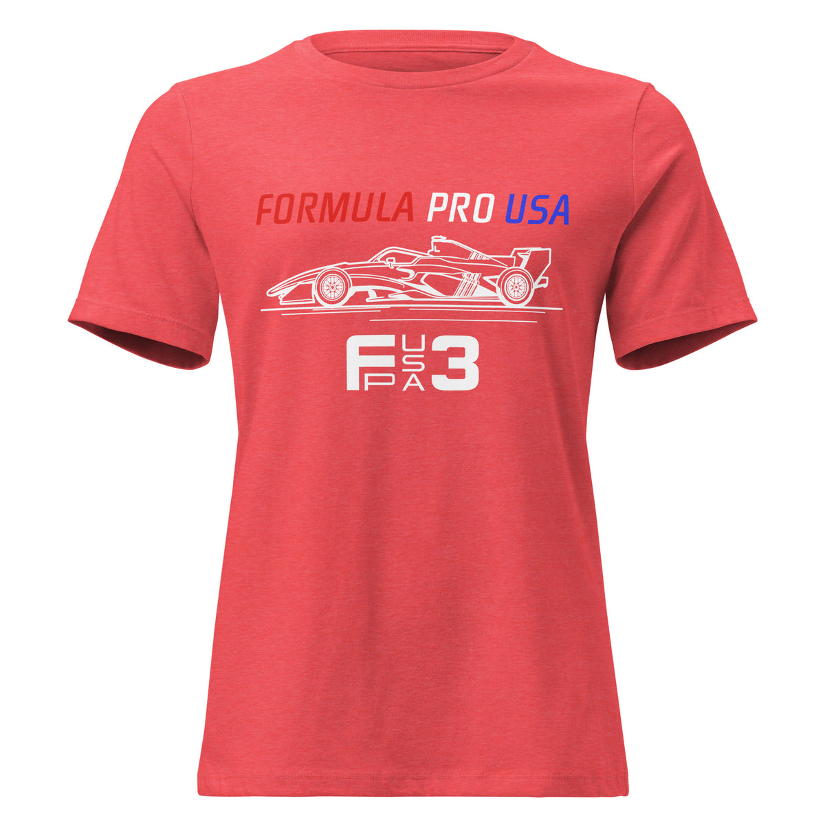[Heather Red] Front — FPUSA F3 Side View Tee — Women's