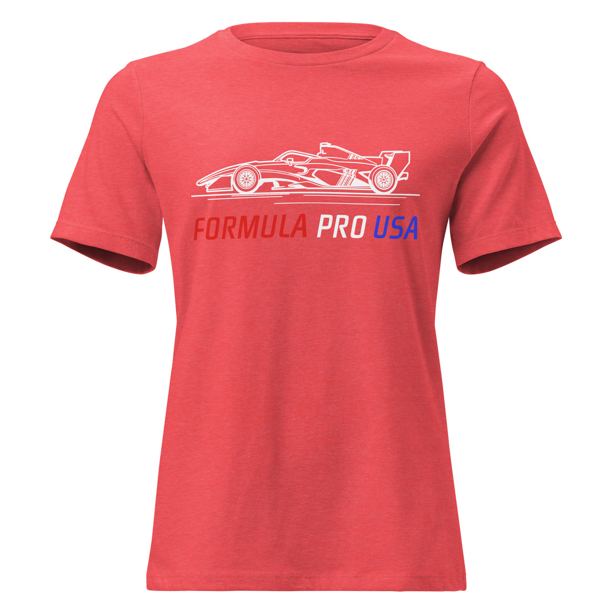 [Heather Red] Front — FPUSA Side View Tee — Women's