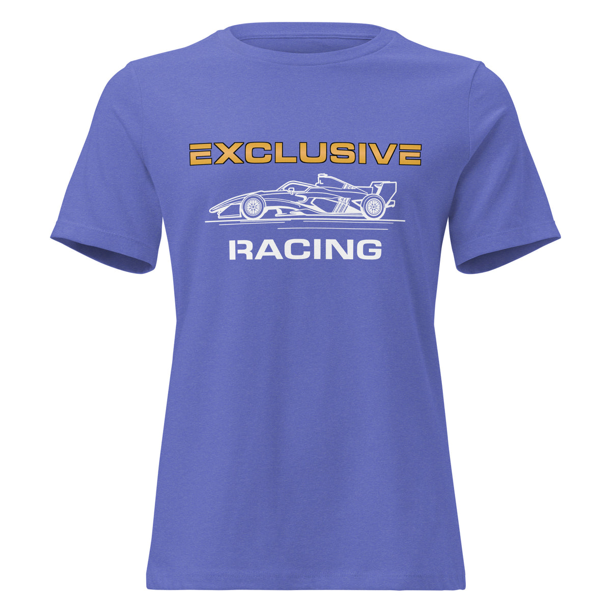 [Heather True Royal] Front — EXR F-Car Side Tee — Women's