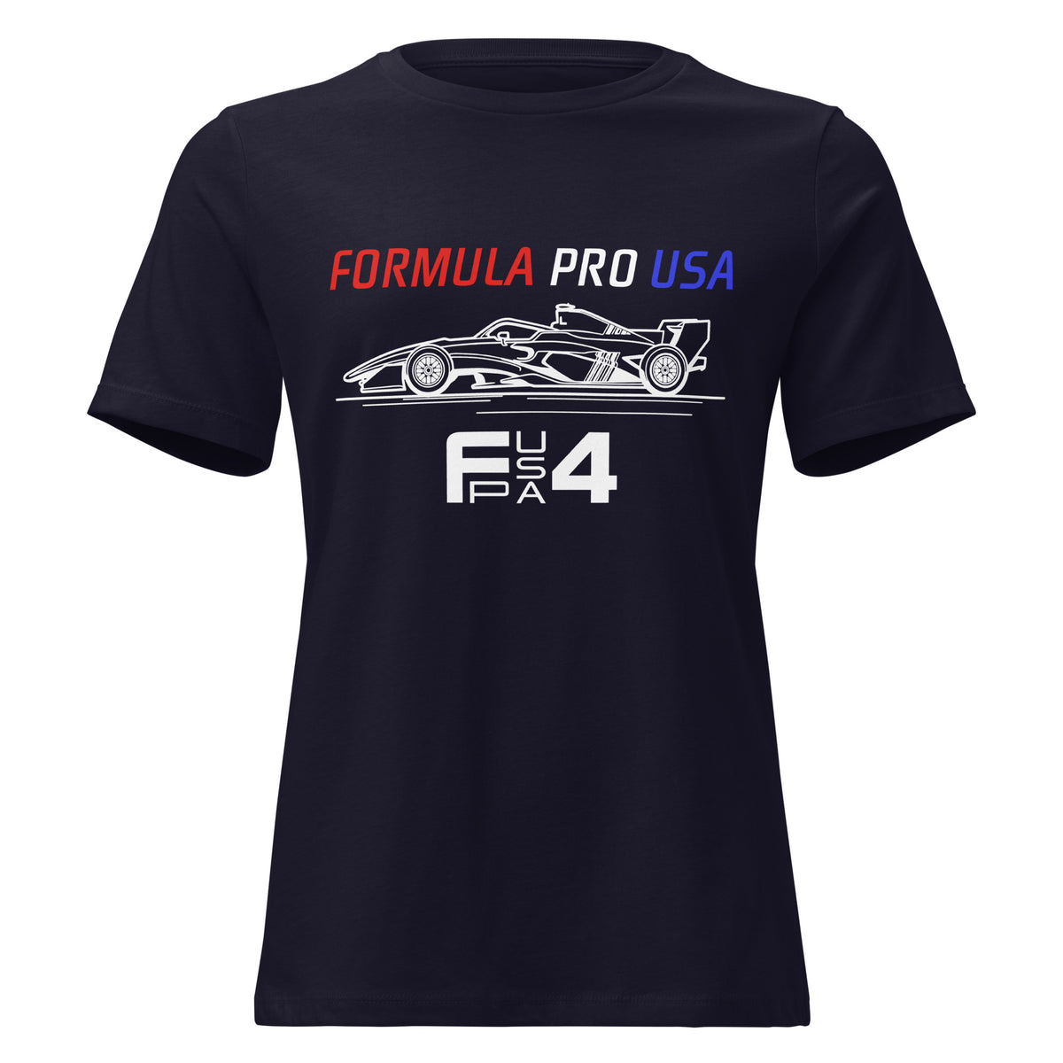 [Navy] Front — FPUSA F4 Side View Tee — Women's