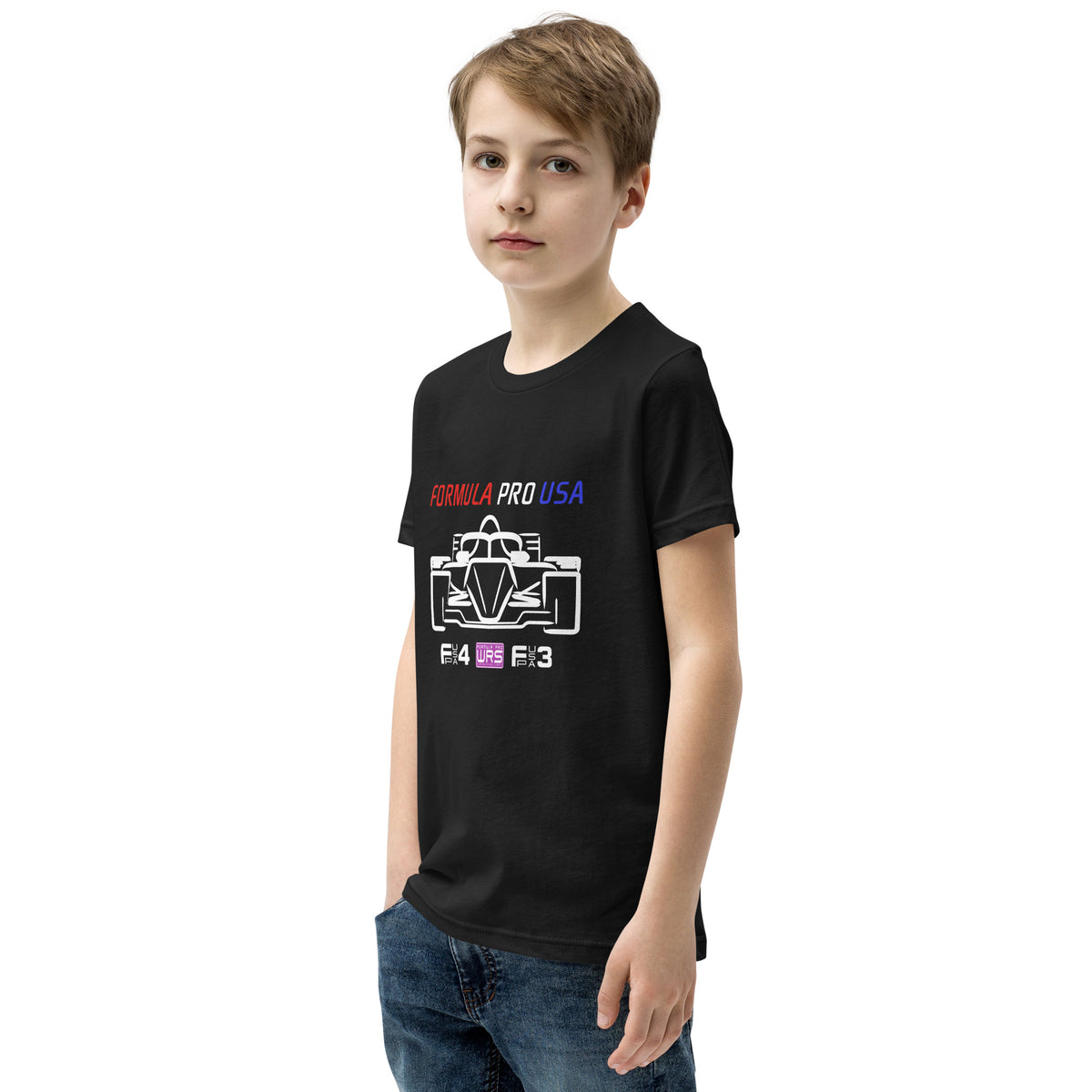 [Black] Left Front — FPUSA All Classes Front View Youth Tee