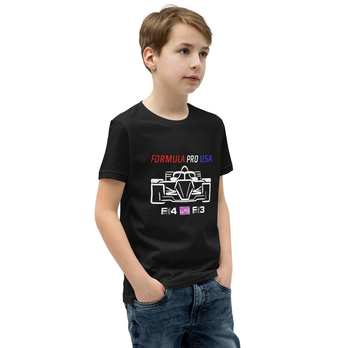 [Black] Right Front — FPUSA All Classes Front View Youth Tee